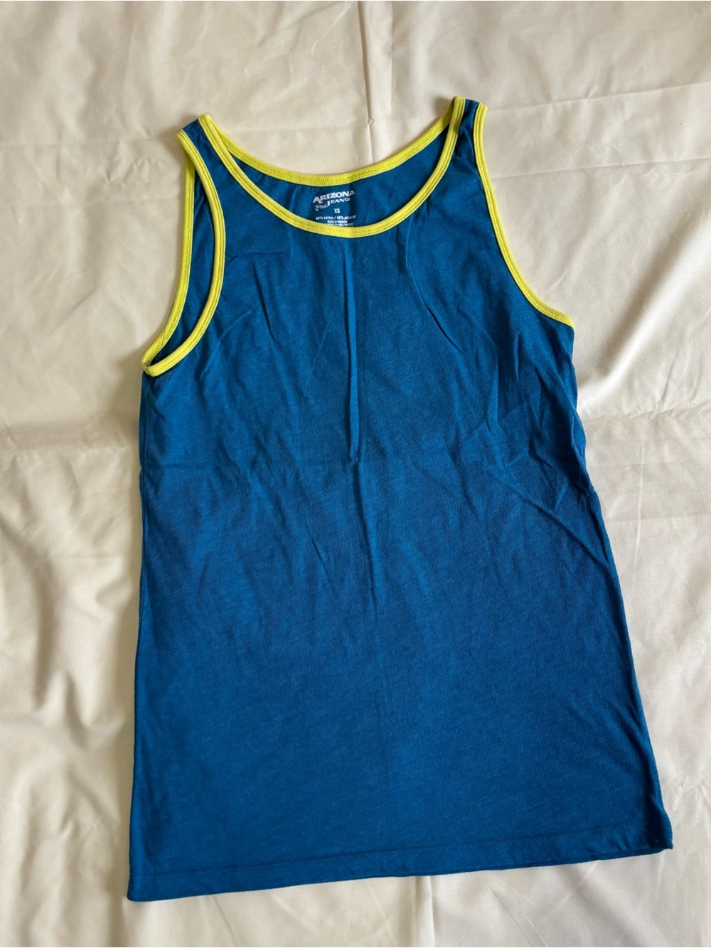 Arizona Jean Company Blue Tank with Yellow Trim - Men
